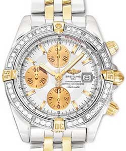 Chronomat Evolution Men''s in 2-Tone with Diamond Bezel on Steel and Yellow Gold Bracelet with White MOP Dial