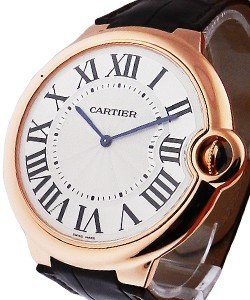 Ballon Bleu de Cartier XL in Rose Gold On Brown Leather Strap with Silver Dial