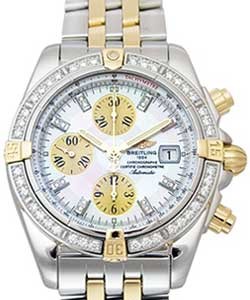 Chronomat Evolution Men's in 2-Tone w/ Diamond Bezel Steel and YG on Bracelet with Silver Dial