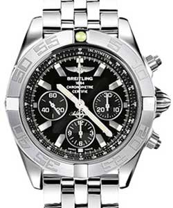 Chronomat B01 Men's Automatic in White Gold White Gold on Bracelet with Black Dial