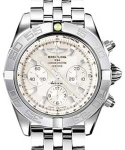 Chronomat B01 in White Gold on White Gold Bracelet with Sierra silverDial