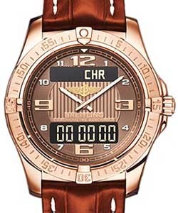 Aerospace Professional Men's Quartz in Rose Gold Rose Gold on Brown Strap with Bronze Dial