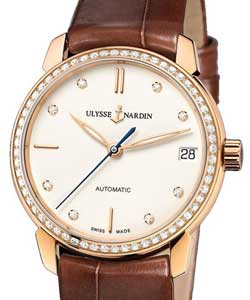 Classico 31mm Automatic in Rose Gold with Diamond Bezel on Brown Crocodile Leather Strap with Eggshell Diamond Dial