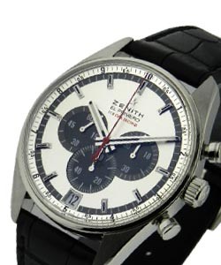 El Primero Chronograph Striking 10th in Steel on Black Alligator Leather Strap with Silver-Anthracite Dial