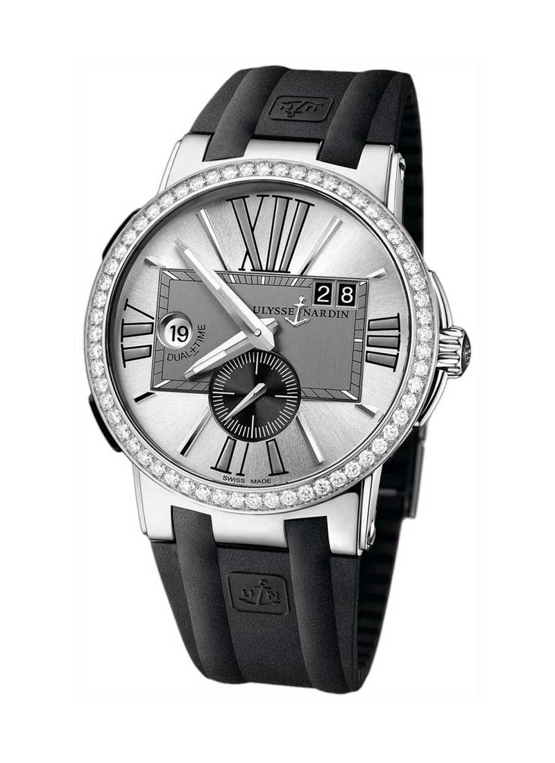 Ulysse Nardin Executive Dual Time 43mm in Steel with Diamond Bezel