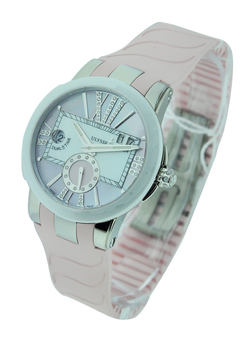 Ulysse Nardin Executive Dual Time Lady -in Steel with Ceramic Bezel