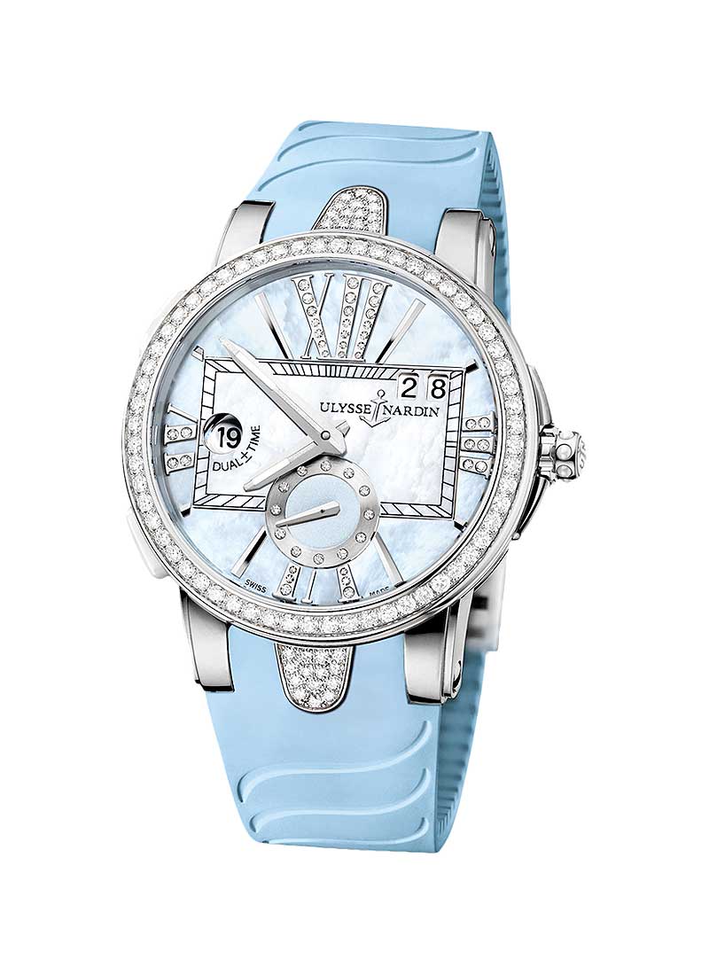 Ulysse Nardin Executive Dual Time 40mm in Steel with Diamond Bezel