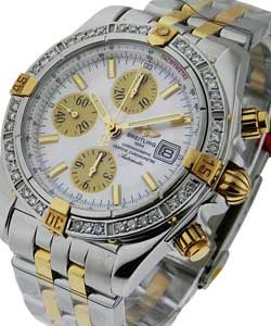 Chronomat Evolution - Diamond Bezel 2 Tone on Strap with MOP Diamond Dial 