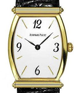 Carnegie in Yellow Gold on Black Leather Strap with White Dial