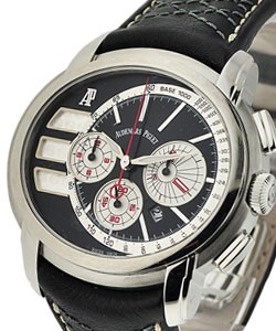 Millenary Chronograph Tour Auto 2011 in Stainless Steel on Strap with Black-Silver Dial