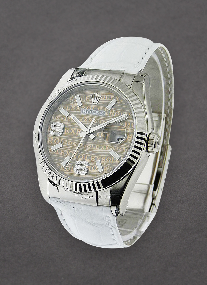 Rolex Unworn Datejust in White Gold with Fluted Bezel