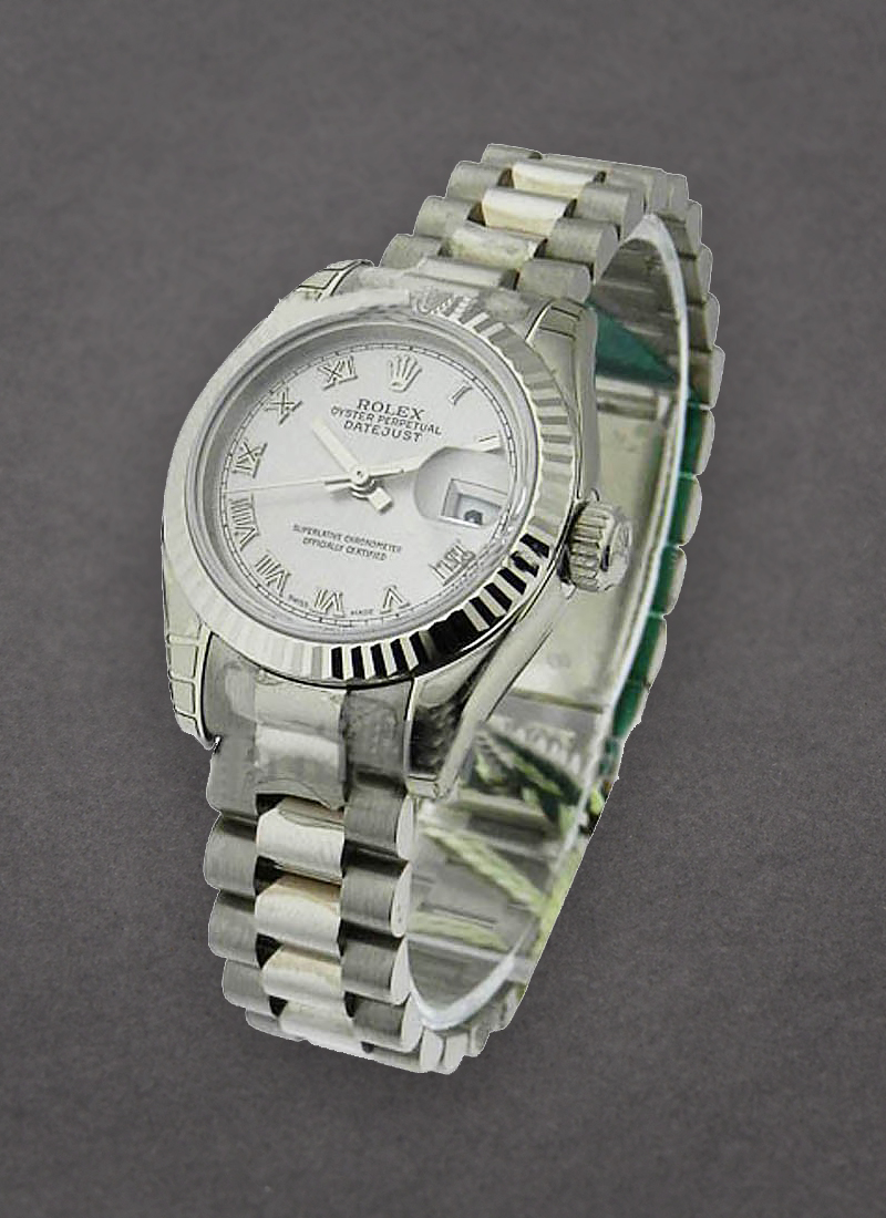 Rolex Unworn President 26mm in White Gold with Fluted Bezel