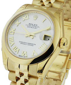 Datejust 31mm Mid Size in Yellow Gold with Domed Bezel on Yellow Gold jubilee Bracelet with MOP Roman Dial