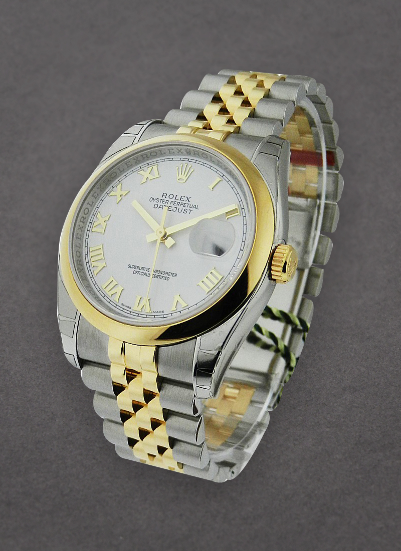 Rolex Unworn Datejust 36mm in Steel with Yellow Gold Domed Bezel