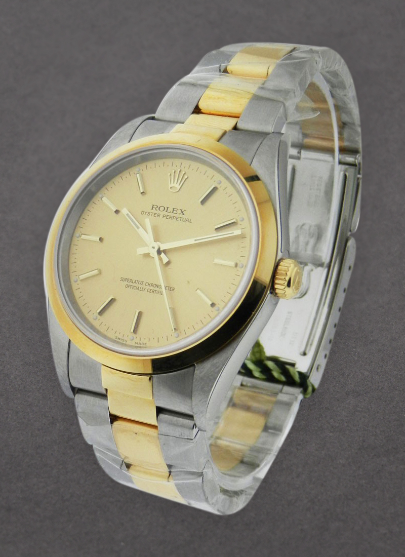 Rolex Unworn Oyster Perpetual No Date in Steel with Yellow Gold Smooth Bezel