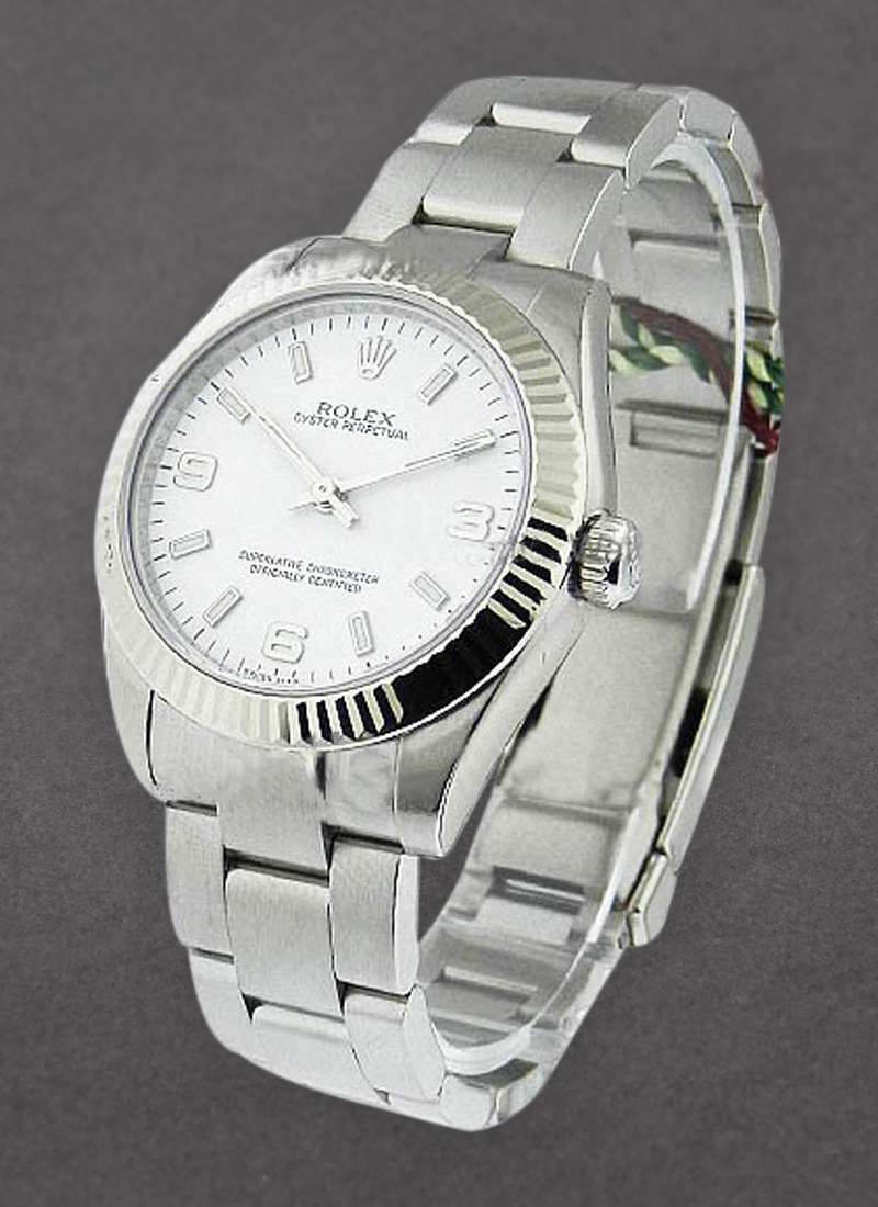 Rolex Unworn Oyster Perpetual 31mm Automatic in Steel with Fluted Bezel