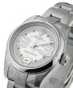 Oyster Perpetual 31mm Automatic in Steel With Domed Bezel on Steel Oyster Bracelet with Silver Maxi Arabic Dial