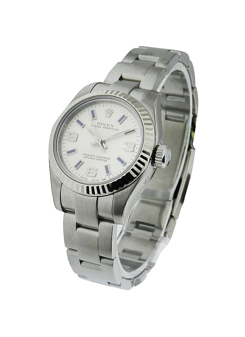 Rolex Unworn Oyster Perpetual No Date in Steel with Fluted Bezel