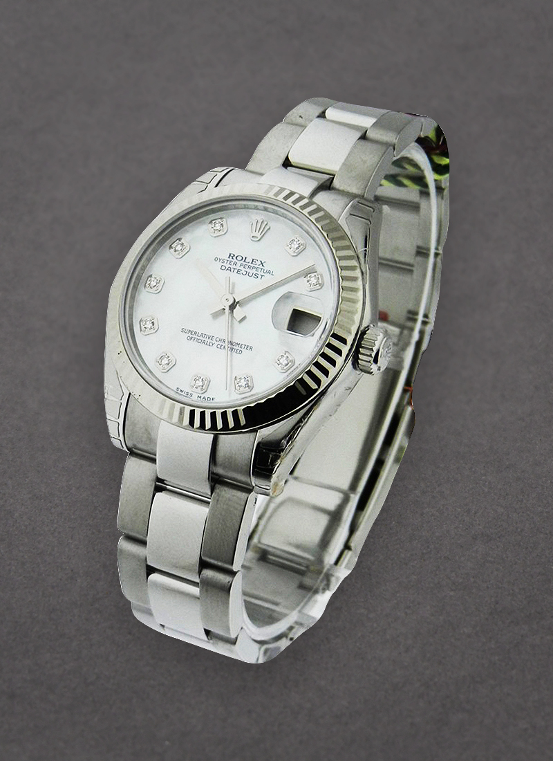 Rolex Unworn Mid Size 31mm Datejust in Steel with Fluted Bezel