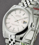 Datejust in Steel with Domed Bezel on Steel Jubilee Bracelet with Pink Dial