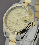 Mid Size Datejust 2-Tone with Diamond Bezel Oyster Bracelet  - Champagne Floral Dial