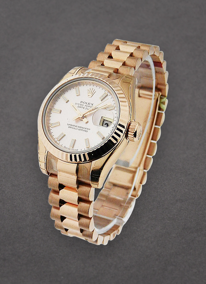 Rolex Unworn President 26mm in Rose Gold with Fluted Bezel