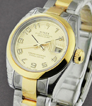 Datejust in Steel with Yellow Gold Smooth Bezel on Steel and Yellow Gold Oyster Bracelet with Champagne Concentric Dial