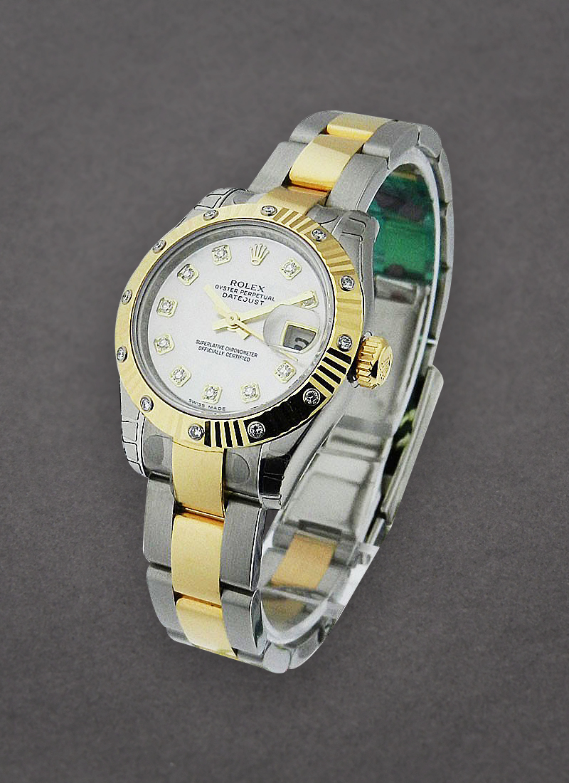 Rolex Unworn Datejust in Steel with Yellow Gold Fluted Diamond Bezel