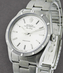 Air-King 34mm in Steel with Engine Turned Bezel on Oyster Bracelet with Silver Stick Dial