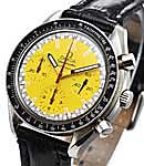 Speed Master Schumacher Yellow in Stainless Steel on Black Crocodile Leather Strap with Yellow Dial