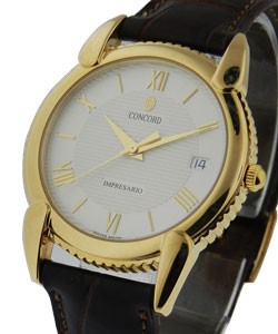 Men's Automatic Impressario Yellow Gold on Strap with Silver Dial