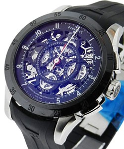 Split Second Chronograph - Rattrapante  DLC Black Steel - Black Skeleton Dial