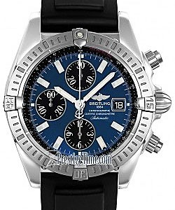 Chronomat Evolution Men's Automatic in Steel Steel on Black Rubber Strap with Blue Dial