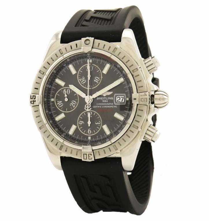 Chronomat Evolution Automatic in Steel on Black Rubber Strap with Grey Dial
