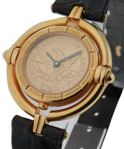 US $2.50 Gold Coin Eagle  - Rotating  Watch Yellow Gold on Strap