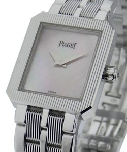Protocole Mid Size with Pink MOP Dial White Gold on Bracelet