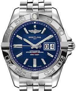 Galactic 41 Automatic in Steel on Bracelet with Blue Dial