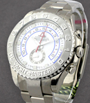 Yacht-Master II Large Size 44mm in White Gold with Platinum Bezel on Oyster Bracelet with White Arabic Dial