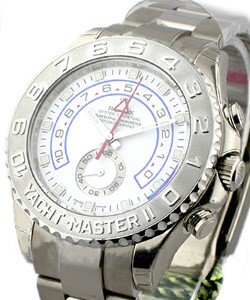 Yacht-Master II Large Size 44mm in White Gold with Platinum Bezel on Oyster Bracelet with White Arabic Dial