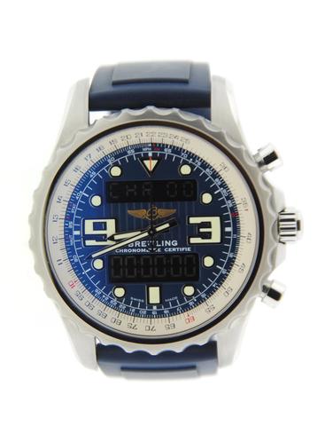 Chronospace Men's in Steel Steel on Blue Rubber Strap with Blue Dial