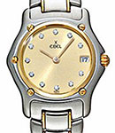 1911 Mini  Quartz in  Two Tone on Steel and Yellow Gold Bracelet with Champagne Diamond Dial