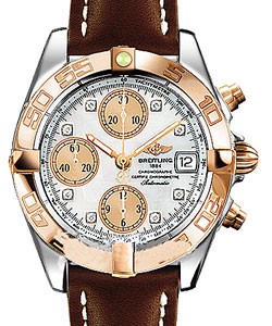 Windrider Chrono-Galactic Men's Automatic in 2-Tone Steel and YG on Brown Leather Strap w/ MOP Diamond Dial