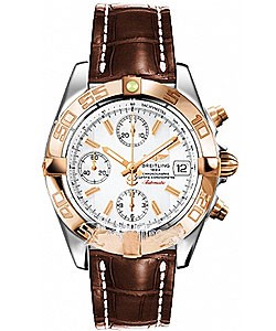 Windrider Chrono-Galactic Men's Automatic in 2-Tone Steel and RG on Brown Crocodile Strap w/ White Dial