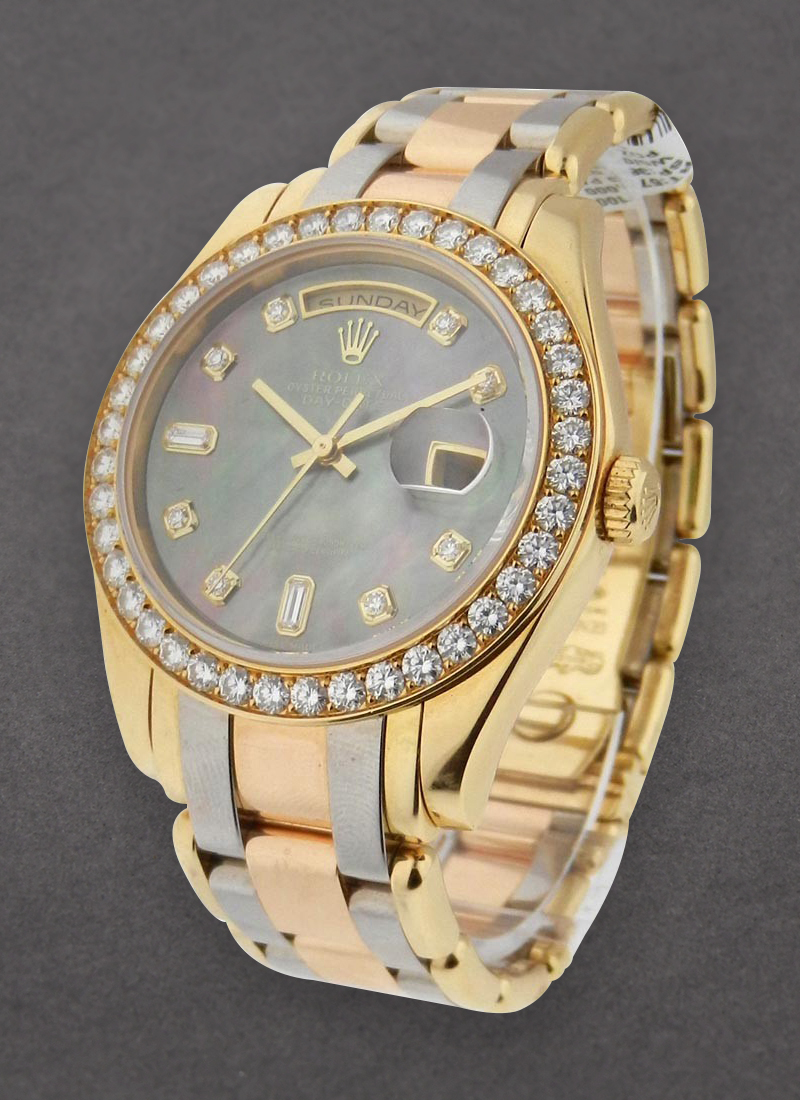 Pre-Owned Rolex Tridor Masterpiece Day Date with Yellow Gold Diamond Bezel