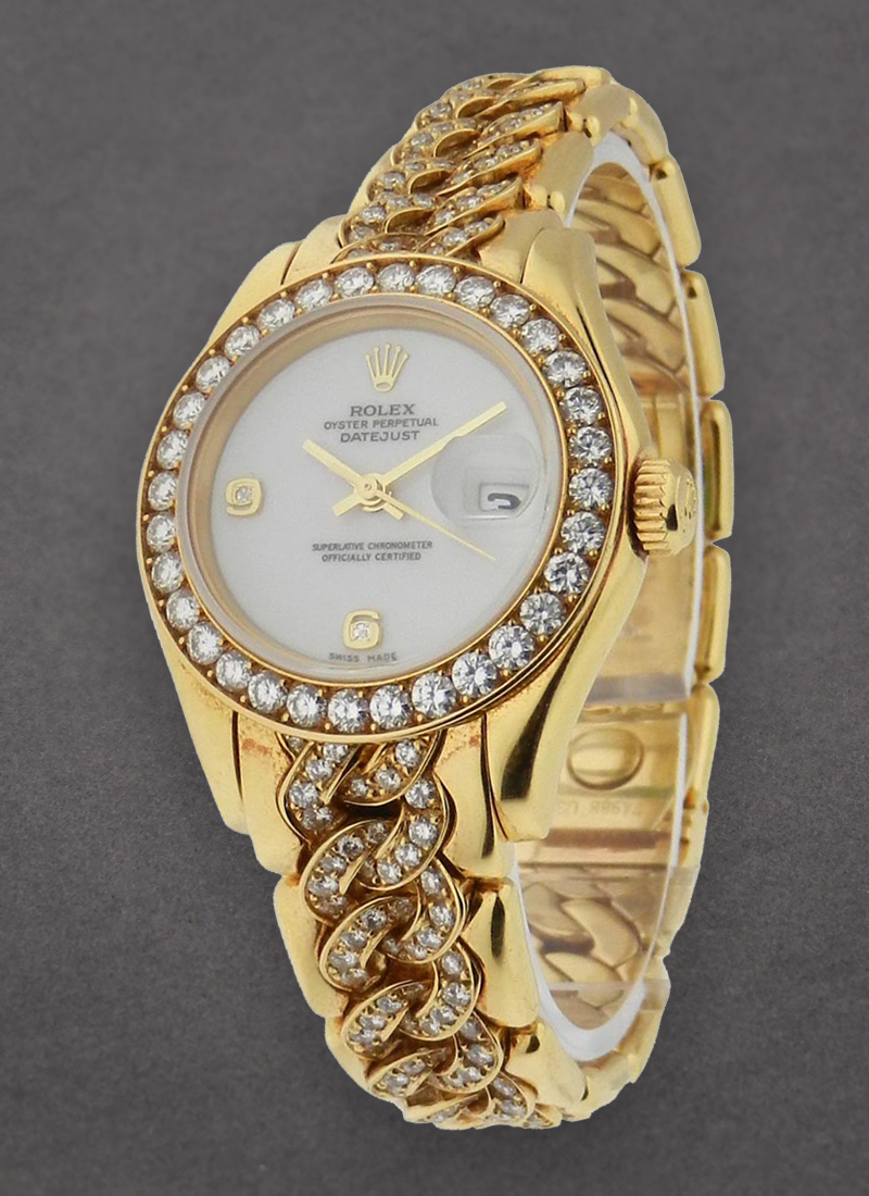 Pre-Owned Rolex Ladies President in Yellow Gold with Diamond Bezel