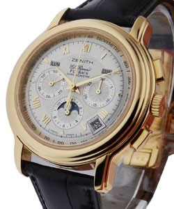 Chronomaster GT in Yellow Gold  Rose Gold on Strap with Silver Dial