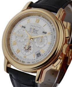 XXT Grande Chronomaster GT Flyback Yellow Gold on Strap with Silver Dial