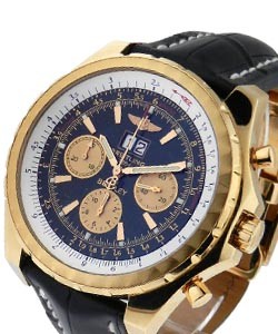 Bentley 6.75 in Rose Gold on Strap with Black Dial /  Gold Subdials