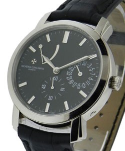Malte Power Reserve & Date White Gold on Strap with Black Dial