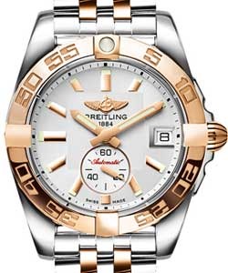 Galactic 36 2-Tone in Steel with Rose Gold Bezel on Steel and Rose Gold Bracelet with Silver Dial